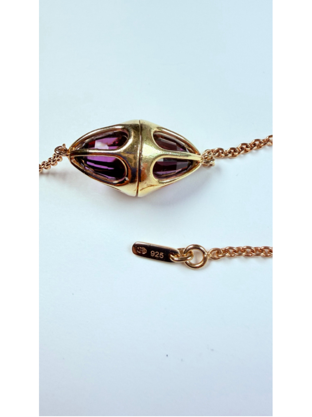 Baccarat Medicis Gold Vermeil 925 Sterling Silver 38" Station Necklace $1150 - Picture 8 of 10